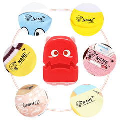 Ogelz Customized Name Stamp For Clothes-Cute Red Monster Alien Personalised For Adult Kids Daycare Stickers Tag Label Preschool Nursing Home Washable Dryer Safe