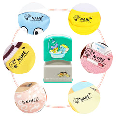 Ogelz Customized Name Stamp For Clothes-Cute Green Shower Theme Personalised For Adult Kids Daycare Stickers Tag Label Preschool Nursing Home Washable Dryer Safe