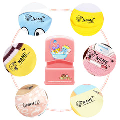 Ogelz Customized Name Stamp For Clothes-Cute Pink Shower Theme Personalised For Adult Kids Daycare Stickers Tag Label Preschool Nursing Home Washable Dryer Safe