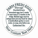 Ogelz 100Pcs Customized Farm Fresh Egg Carton Storage Guide Packaging Labels Stickers Stamps Kit Set Personalized for Chicken Duck Stickers Extra Stciky 2 Inch Round (B04)