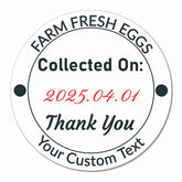 Ogelz 100Pcs Customized Farm Fresh Egg Carton Collection Date Guide Packaging Labels Stickers Stamps Kit Set Personalized for Chicken Duck Stickers Extra Stciky 2 Inch Round (B07)