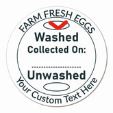 Ogelz 100Pcs Customized Farm Fresh Egg Carton Washed Unwashed Option Guide Packaging Labels Stickers Stamps Kit Set Personalized for Chicken Duck Stickers Extra Stciky 2 Inch Round (B03)