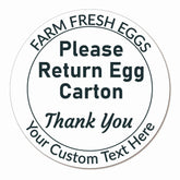 Ogelz 100Pcs Customized Farm Fresh Egg Please Return Egg Carton Guide Packaging Labels Stickers Stamps Kit Set Personalized for Chicken Duck Stickers Extra Stciky 2 Inch Round (B02)