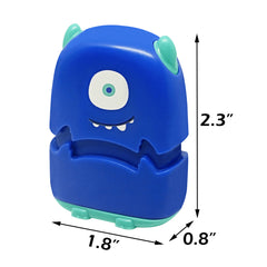 Ogelz Customized Name Stamp For Clothes-Cute Blue Monster Alien Personalised For Adult Kids Daycare Stickers Tag Label Preschool Nursing Home Washable Dryer Safe