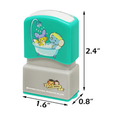 Ogelz Customized Name Stamp For Clothes-Cute Green Shower Theme Personalised For Adult Kids Daycare Stickers Tag Label Preschool Nursing Home Washable Dryer Safe