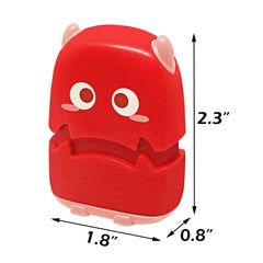 Ogelz Customized Name Stamp For Clothes-Cute Red Monster Alien Personalised For Adult Kids Daycare Stickers Tag Label Preschool Nursing Home Washable Dryer Safe