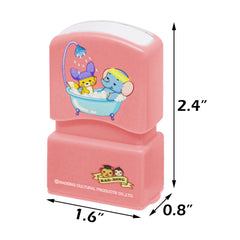 Ogelz Customized Name Stamp For Clothes-Cute Pink Shower Theme Personalised For Adult Kids Daycare Stickers Tag Label Preschool Nursing Home Washable Dryer Safe
