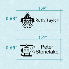 Ogelz Customized Name Stamp For Clothes-Cute Black Monster Plus Personalised For Adult Kids Daycare Stickers Tag Label Preschool Nursing Home Washable Dryer Safe