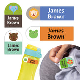 Ogelz Personalized Name Labels for Kids Custom Stcikers Washable for Clothes and Gear Non Iron Waterproof for Kids Stuff Daycare Toddlers School Supplies Water Bottle Camp Aniaml Theme Extra Large