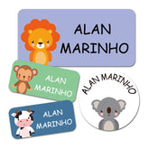 Ogelz Personalized Name Labels for Kids Custom Stcikers Washable for Clothes and Gear Non Iron Waterproof for Kids Stuff Daycare Toddlers School Supplies Water Bottle Camp Animal Theme 137PCS