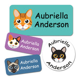 Ogelz Personalized Name Labels for Kids Custom Stcikers Washable for Clothes and Gear Non Iron Waterproof for Kids Stuff Daycare Toddlers School Supplies Water Bottle Camp Cat Theme 137PCS