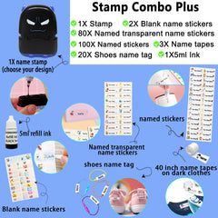 Ogelz Customized Name Stamp For Clothes-Cute Black Monster Alien Personalised For Adult Kids Daycare Stickers Tag Label Preschool Nursing Home Washable Dryer Safe