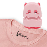 Ogelz Customized Name Stamp For Clothes-Cute Pink Monster Alien Personalised For Adult Kids Daycare Stickers Tag Label Preschool Nursing Home Washable Dryer Safe
