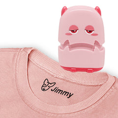 Ogelz Customized Name Stamp For Clothes-Cute Pink Monster Alien Personalised For Adult Kids Daycare Stickers Tag Label Preschool Nursing Home Washable Dryer Safe