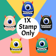 Ogelz Customized Name Stamp For Clothes-Cute Black Monster Plus Personalised For Adult Kids Daycare Stickers Tag Label Preschool Nursing Home Washable Dryer Safe