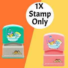 Ogelz Customized Name Stamp For Clothes-Cute Green Shower Theme Personalised For Adult Kids Daycare Stickers Tag Label Preschool Nursing Home Washable Dryer Safe