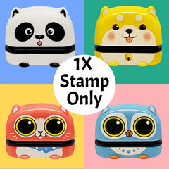 Ogelz Customized Name Stamp For Clothes-Cute Animal Dog Personalised For Adult Kids Daycare Stickers Tag Label Preschool Nursing Home Washable Dryer Safe
