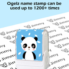 Ogelz Customized Name Stamp For Clothes-Cute Panda SQ Personalised For Adult Kids Daycare Stickers Tag Label Preschool Nursing Home Washable Dryer Safe