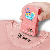 Ogelz Customized Name Stamp For Clothes-Cute Pink Shower Theme Personalised For Adult Kids Daycare Stickers Tag Label Preschool Nursing Home Washable Dryer Safe
