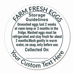 Ogelz 100Pcs Customized Farm Fresh Egg Carton Storage Guide Packaging Labels Stickers Stamps Kit Set Personalized for Chicken Duck Stickers Extra Stciky 2 Inch Round (B04)