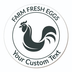 Ogelz 100Pcs Customized Farm Fresh Egg Carton Packaging Labels Stickers Set Personalized for Chicken Duck Stickers Extra Stciky 2 Inch (F09)