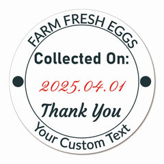Ogelz 100Pcs Customized Farm Fresh Egg Carton Collection Date Guide Packaging Labels Stickers Stamps Kit Set Personalized for Chicken Duck Stickers Extra Stciky 2 Inch Round (B07)