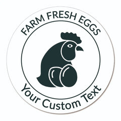 Ogelz 100Pcs Customized Farm Fresh Egg Carton Packaging Labels Stickers Set Personalized for Chicken Duck Stickers Extra Stciky 2 Inch (F11)