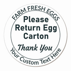 Ogelz 100Pcs Customized Farm Fresh Egg Please Return Egg Carton Guide Packaging Labels Stickers Stamps Kit Set Personalized for Chicken Duck Stickers Extra Stciky 2 Inch Round (B02)