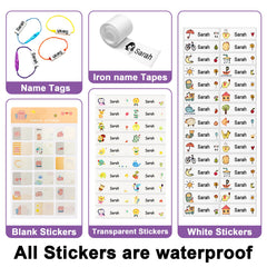 Ogelz Customized Name Stamp For Clothes-Cute Koala SQ Personalised For Adult Kids Daycare Stickers Tag Label Preschool Nursing Home Washable Dryer Safe