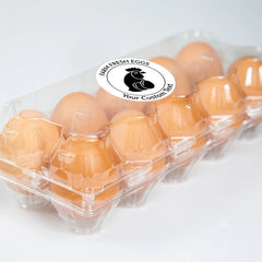 Ogelz 100Pcs Customized Farm Fresh Egg Carton Packaging Labels Stickers Set Personalized for Chicken Duck Stickers Extra Stciky 2 Inch (F11)