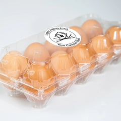 Ogelz 100Pcs Customized Farm Fresh Egg Carton Packaging Labels Stickers Set Personalized for Chicken Duck Stickers Extra Stciky 2 Inch (F04)