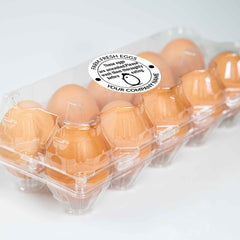 Ogelz 100Pcs Customized Farm Fresh Egg Carton Unwashed Guide Packaging Labels Stickers Stamps Kit Set Personalized for Chicken Duck Stickers Extra Stciky 2 Inch Round (B06)