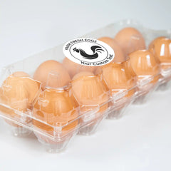 Ogelz 100Pcs Customized Farm Fresh Egg Carton Packaging Labels Stickers Set Personalized for Chicken Duck Stickers Extra Stciky 2 Inch (F09)
