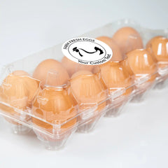 Ogelz 100Pcs Customized Farm Fresh Egg Carton Packaging Labels Stickers Set Personalized for Chicken Duck Stickers Extra Stciky 2 Inch (F05)