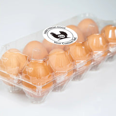 Ogelz 100Pcs Customized Farm Fresh Egg Carton Packaging Labels Stickers Set Personalized for Chicken Duck Stickers Extra Stciky 2 Inch (F07)
