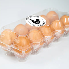 Ogelz 100Pcs Customized Farm Fresh Egg Carton Packaging Labels Stickers Set Personalized for Chicken Duck Stickers Extra Stciky 2 Inch (F01)
