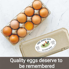 Ogelz 40Pcs Customized Farm Fresh Egg Carton Packaging Labels Stickers Stamps Kit Set Personalized for Chicken Duck Stickers Extra Stciky Waterproof Anti Scratches 2X4 Inch Oval (C01)