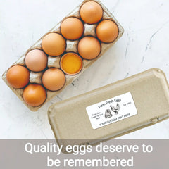 Ogelz 40Pcs Customized Farm Fresh Egg Carton Packaging Labels Stickers Set Personalized for Chicken Duck Stickers Extra Stciky 2X4 Inch Rectangle (G01)