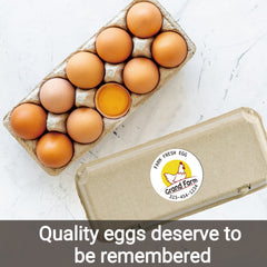 Ogelz 100Pcs Customized Farm Fresh Egg Carton Packaging Labels Stickers Stamps Kit Set Personalized for Chicken Duck Stickers Extra Stciky Waterproof Anti Scratches 2 Inch Round A5