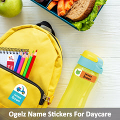 Ogelz Personalized Name Labels for Kids Custom Stcikers Washable for Clothes and Gear Non Iron Waterproof for Kids Stuff Daycare Toddlers School Supplies Water Bottle Camp Flower Theme Extra Large