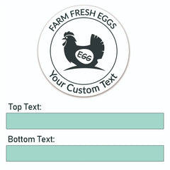 Ogelz 100Pcs Customized Farm Fresh Egg Carton Packaging Labels Stickers Set Personalized for Chicken Duck Stickers Extra Stciky 2 Inch (F07)