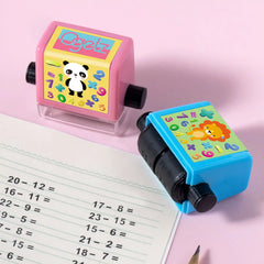 Math Roller Stamp Smart Math Teaching Stamps for Kids, Addition Subtraction Multiplication Division Math Practice Tool Math Learning Stamps