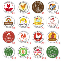 Ogelz 100Pcs Customized Farm Fresh Egg Carton Packaging Labels Stickers Stamps Kit Set Personalized for Chicken Duck Stickers Extra Stciky Waterproof Anti Scratches 2 Inch Round A5